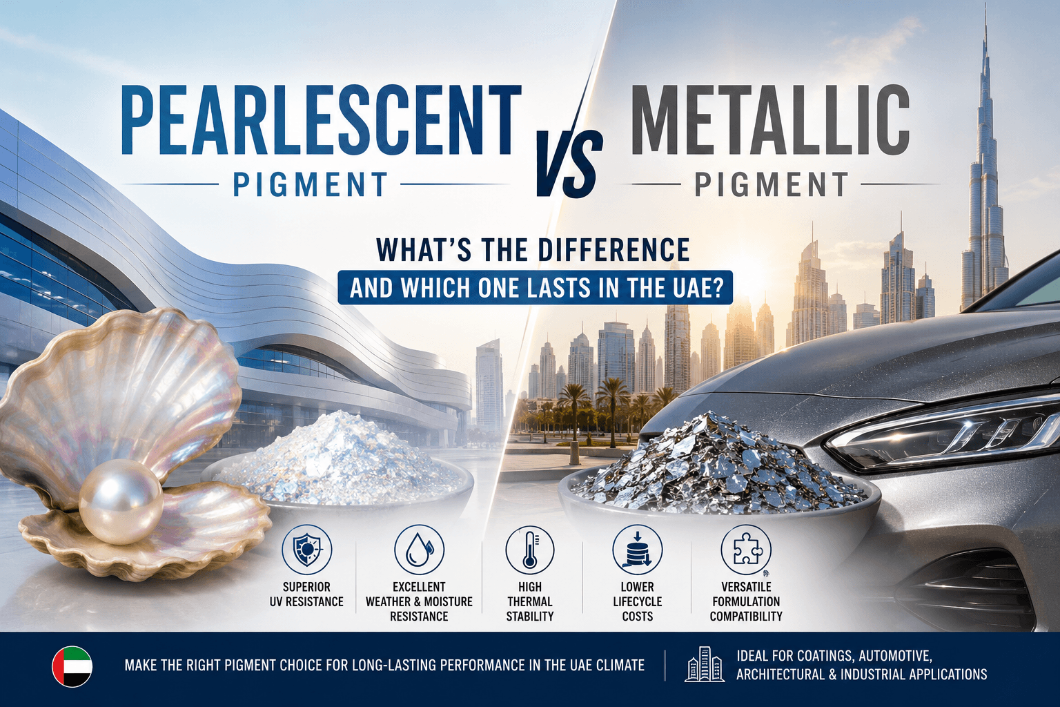 Pearlescent Pigment vs Metallic Pigment: What's the Difference and Which One Lasts in the UAE?